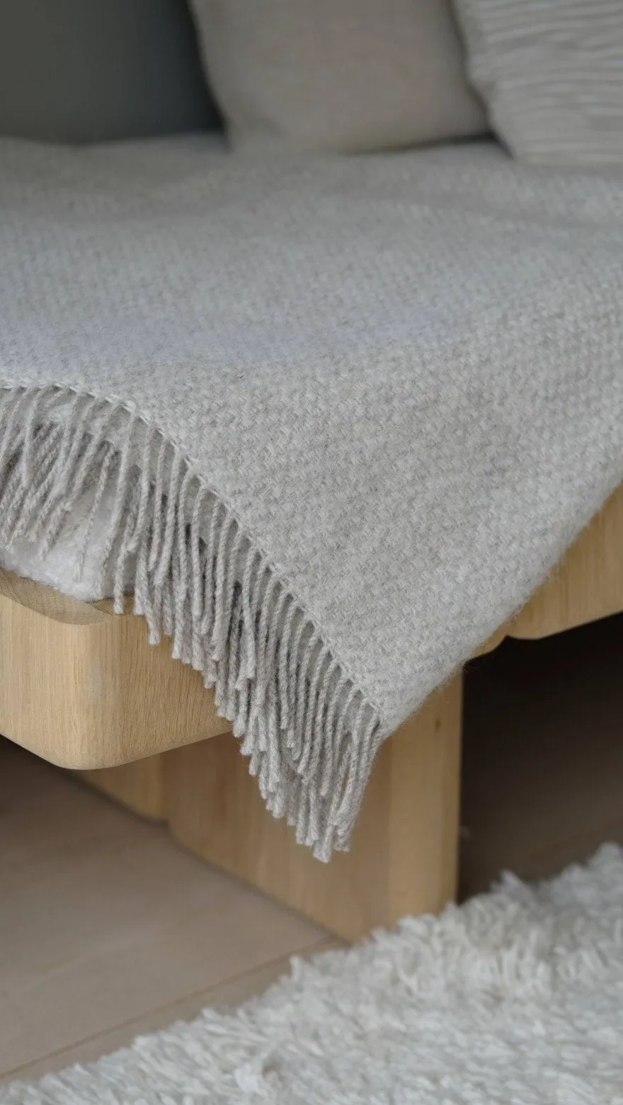 Sandstone ullpledd 130x180 cm, Beige Scandi Living
