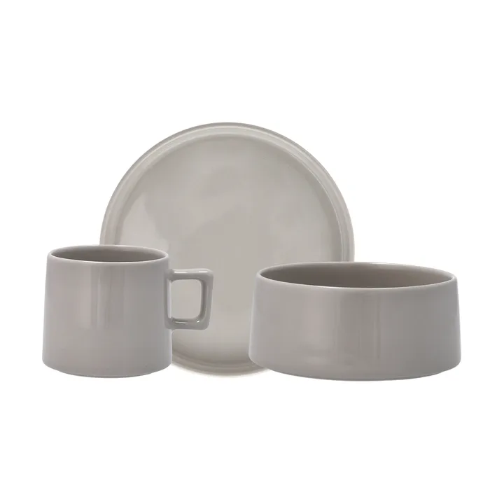 Taper frokostsett 12 deler - Lysegrå - Scandi Living