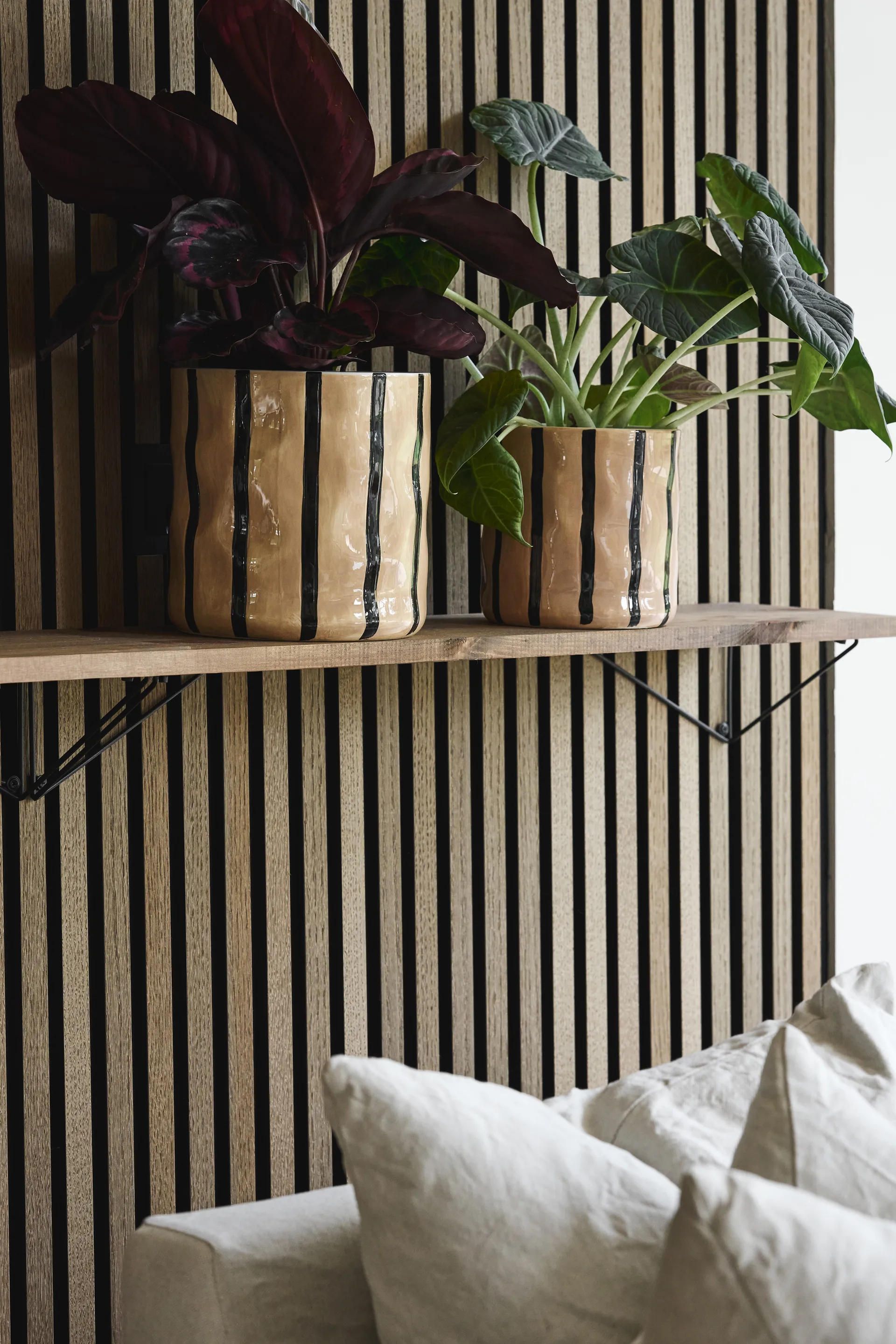 Thrive krukke Ø20 cm, Beige-svart Scandi Living