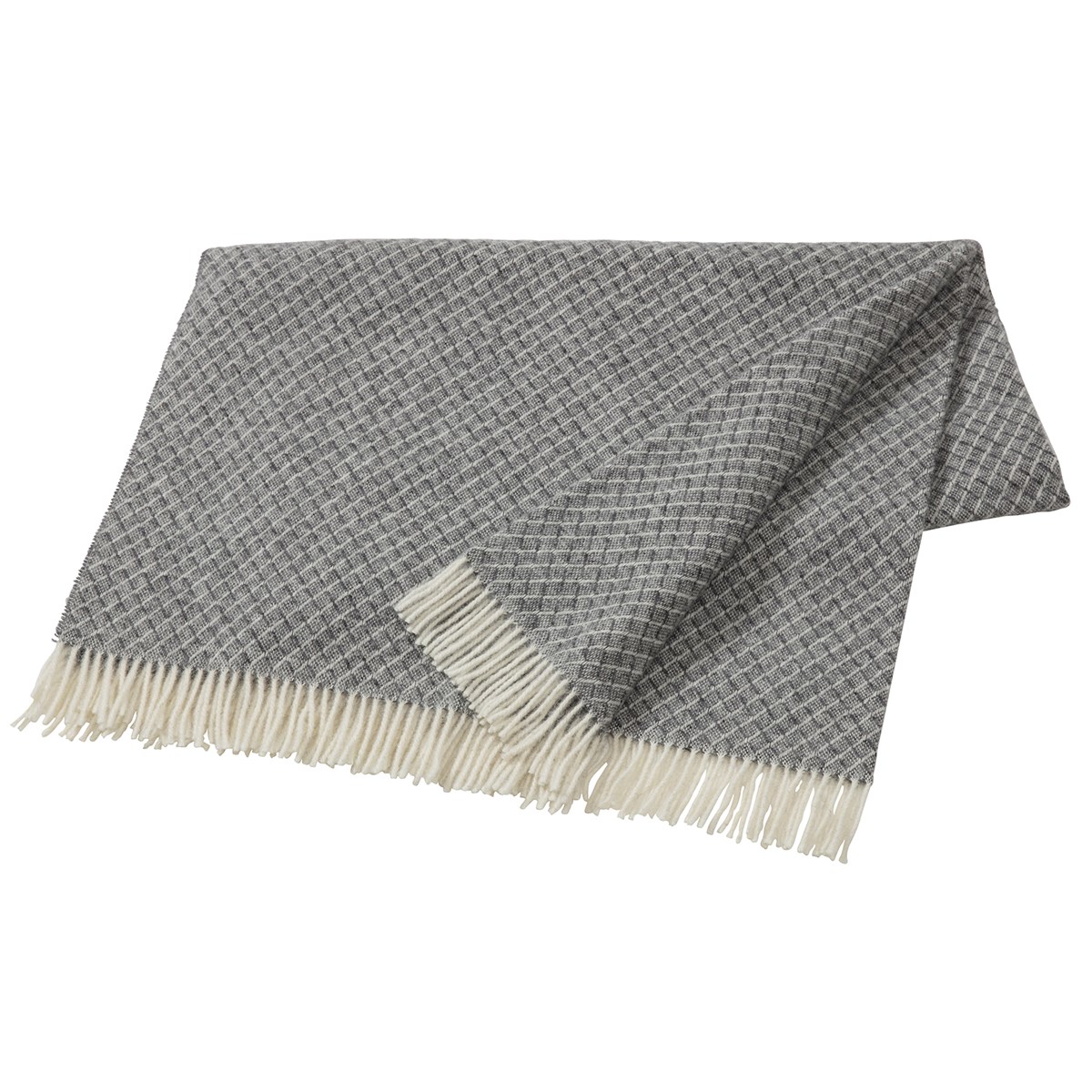 Scandi Living Wicker ullpledd Grey