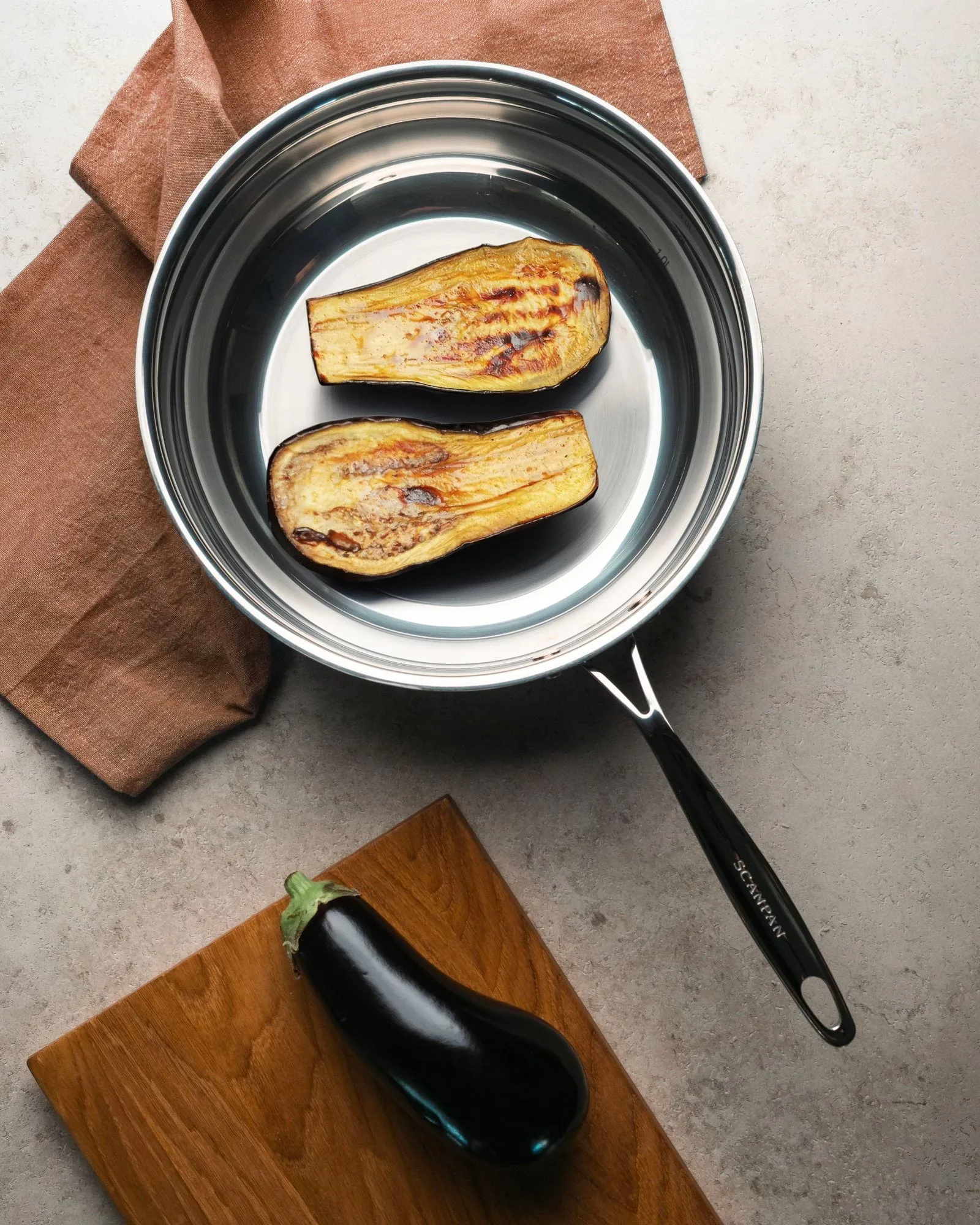 Scanpan Fusion 5 kasserolle med lokk, Rustfritt stål, uten håndtak, Ø26 cm Scanpan