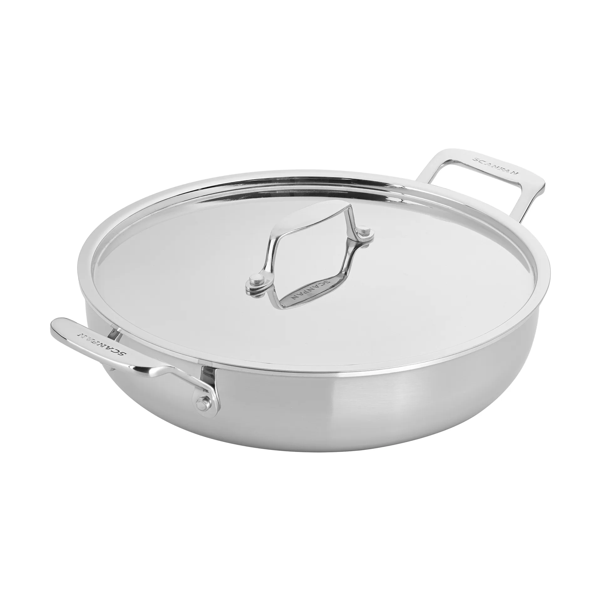 Scanpan Fusion 5 serveringspanne med lokk, Rustfritt stål, Ø28 cm Scanpan