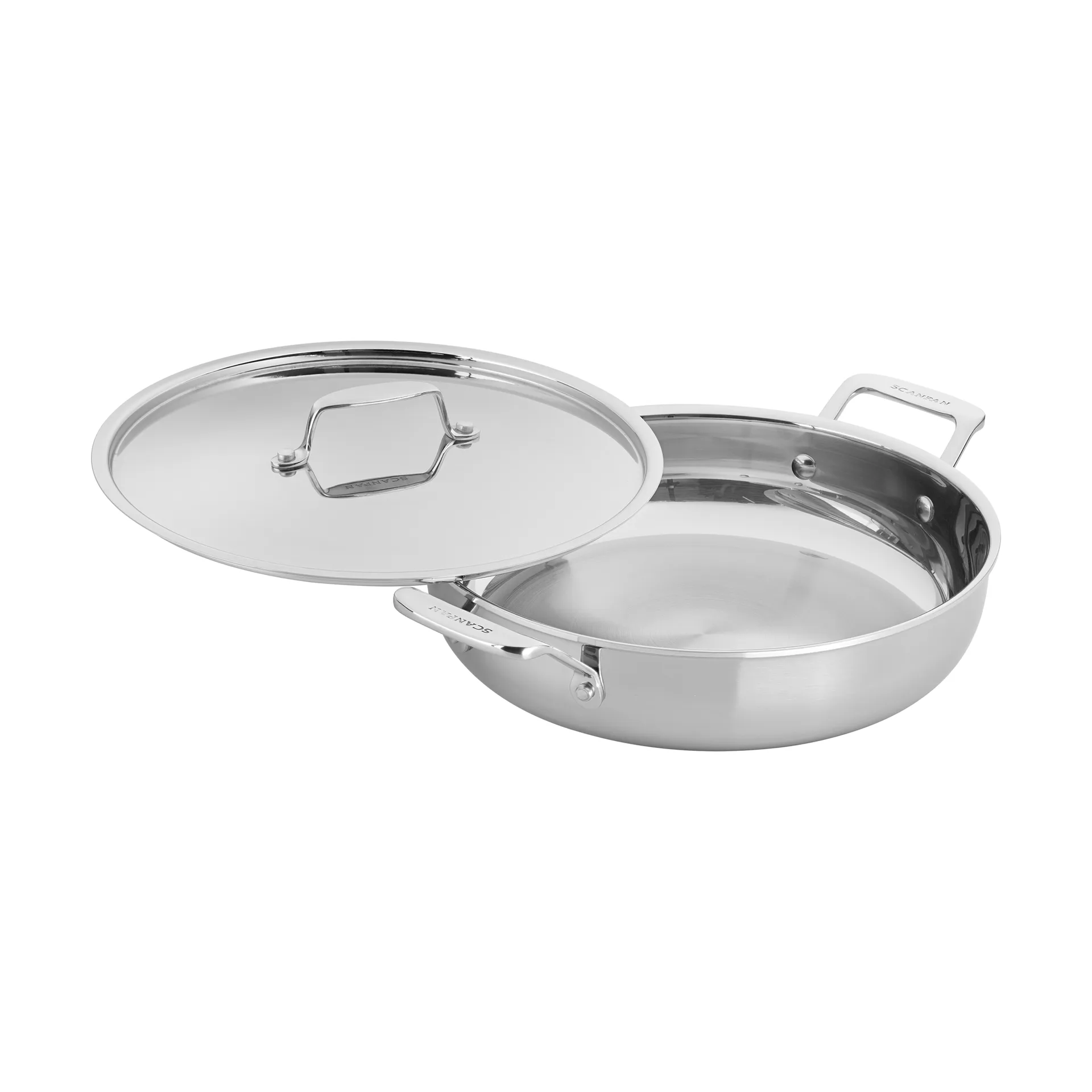 Scanpan Fusion 5 serveringspanne med lokk, Rustfritt stål, Ø28 cm Scanpan