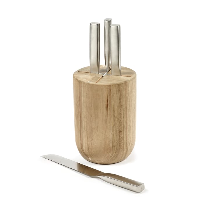 Base knivsett med knivblokk 5 deler, Wood-steel grey Serax