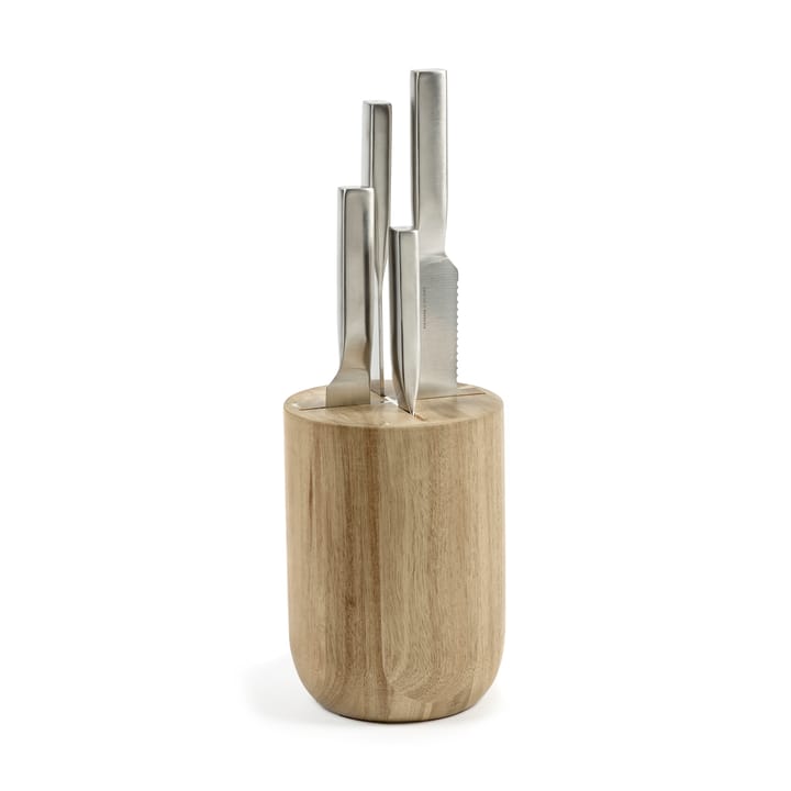 Base knivsett med knivblokk 5 deler, Wood-steel grey Serax