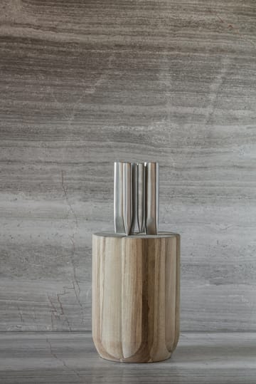 Base knivsett med knivblokk 5 deler - Wood-steel grey - Serax