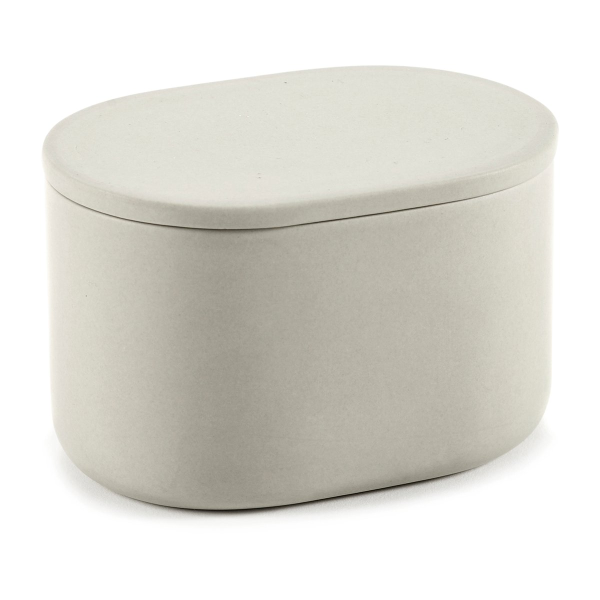 Serax Cose oppbevaringsboks oval med lokk høy 6,5 x 10,2 cm Beige