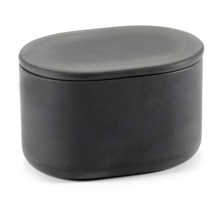 Cose oppbevaringsboks oval med lokk høy 6,5 x 10,2 cm - Dark Grey - Serax