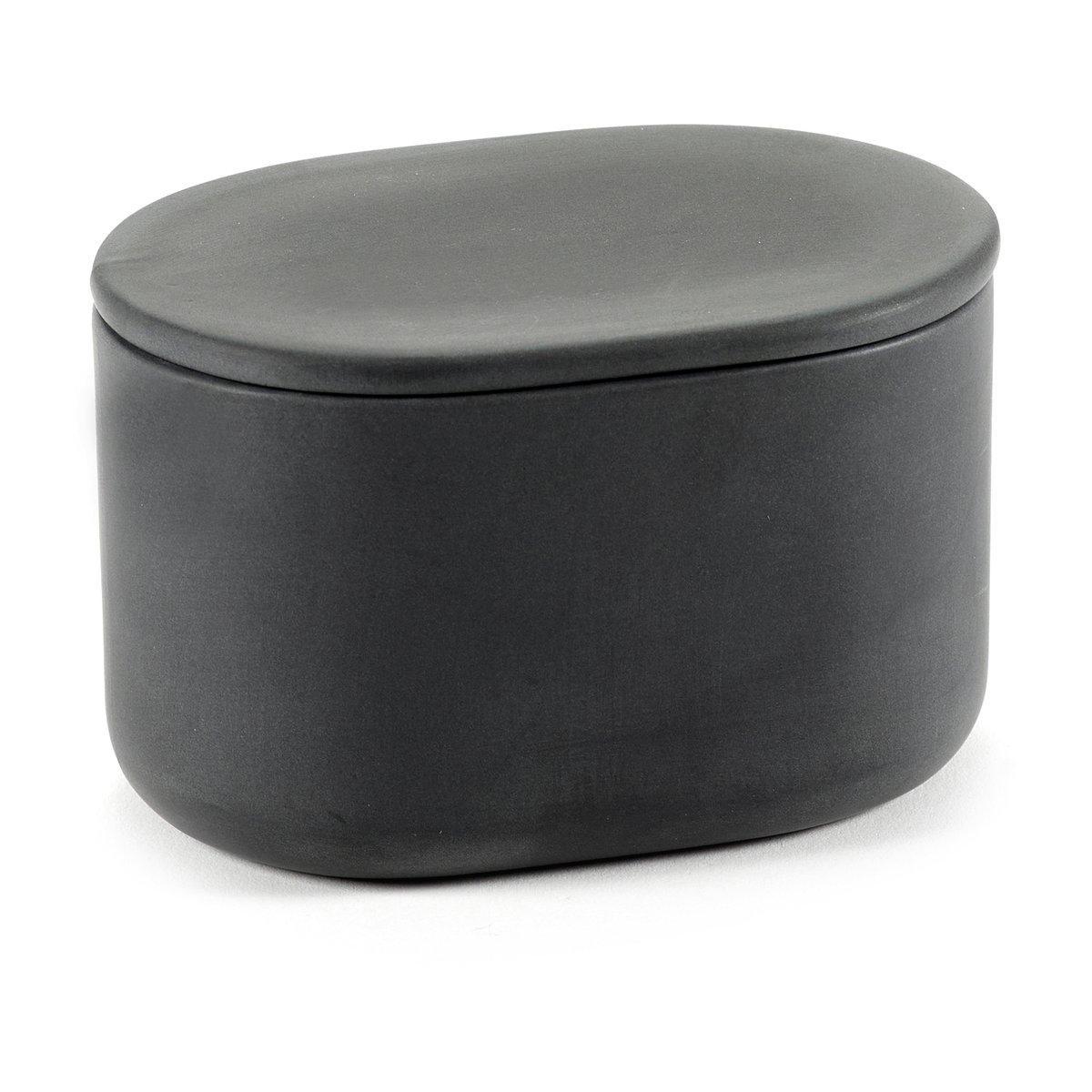 Serax Cose oppbevaringsboks oval med lokk høy 6,5 x 10,2 cm Dark Grey