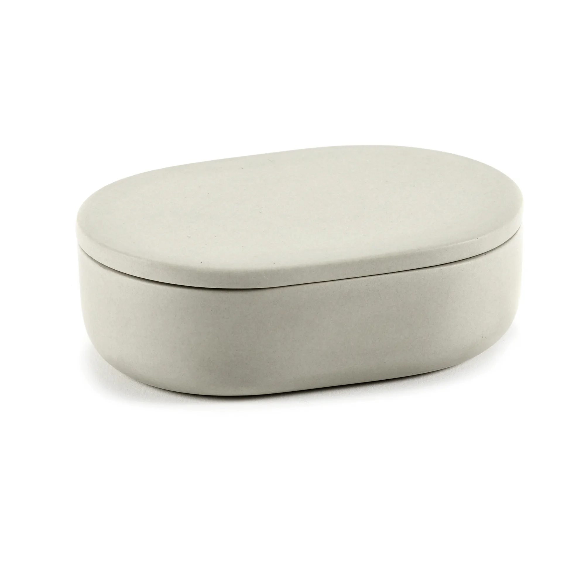 Cose oppbevaringsboks oval med lokk S 3,3 x 10,2 cm, Beige Serax