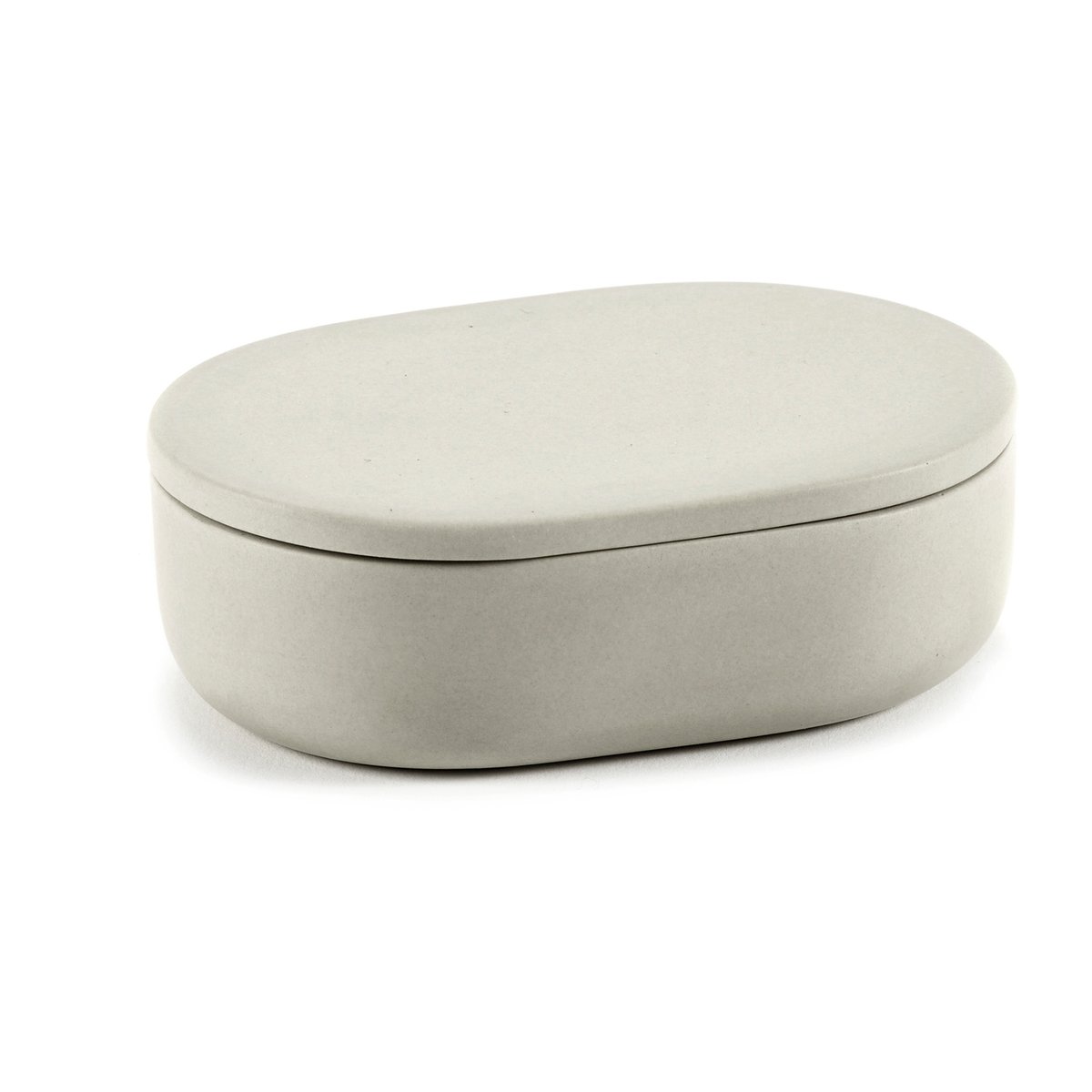 Serax Cose oppbevaringsboks oval med lokk S 3,3 x 10,2 cm Beige
