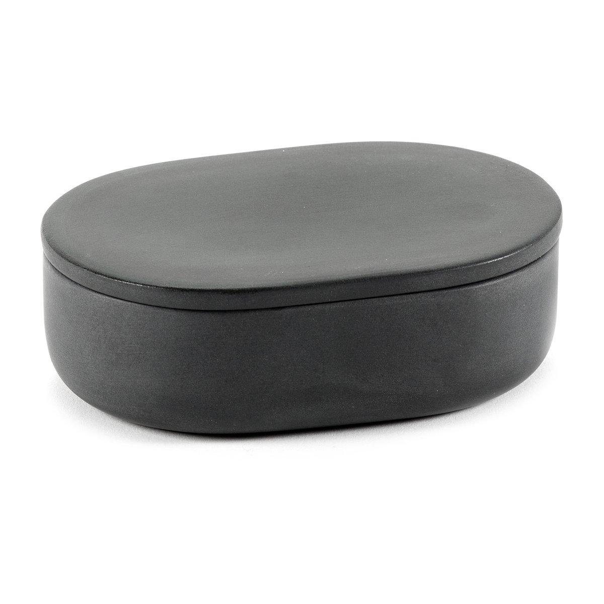 Serax Cose oppbevaringsboks oval med lokk S 3,3 x 10,2 cm Dark Grey