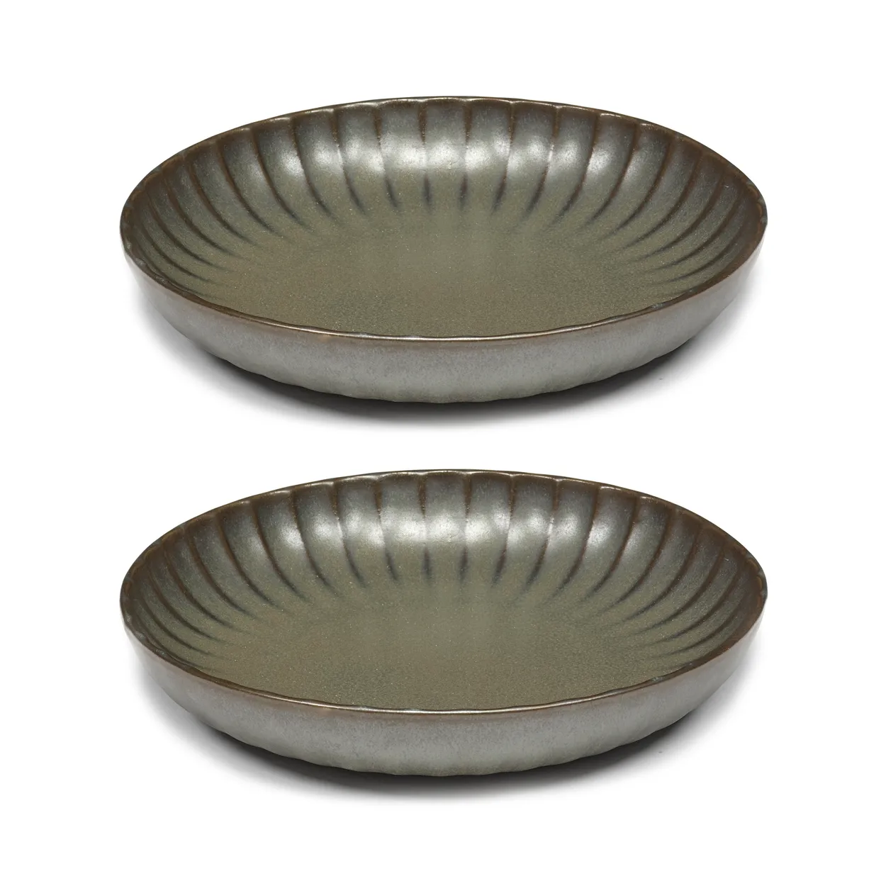 Serax Inku high tallerken M Ø21 cm 2-pakn. Green