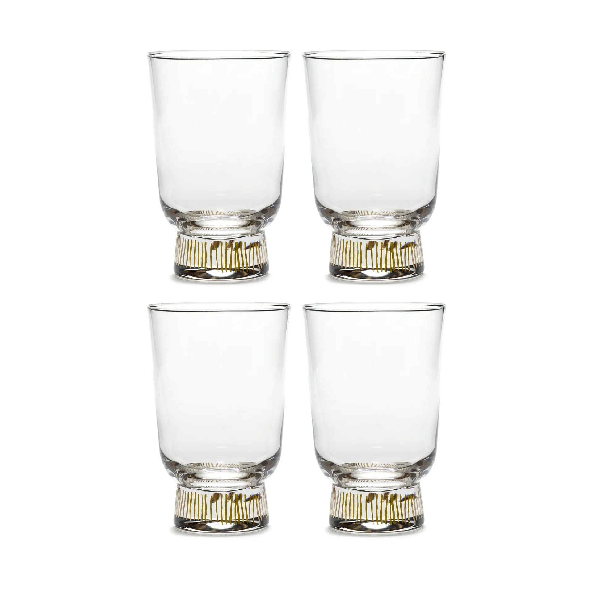Ottolenghi Feast glass 33 cl 4-pakning, Stripes gold Serax
