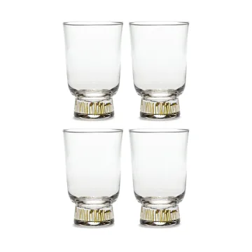 Ottolenghi Feast glass 33 cl 4-pakning - Stripes gold - Serax