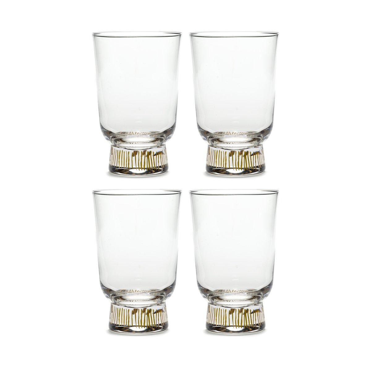 Serax Ottolenghi Feast glass 33 cl 4-pakning Stripes gold