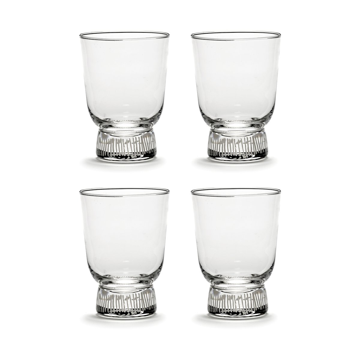Serax Ottolenghi Feast glass 33 cl 4-pakning Stripes sandblasted