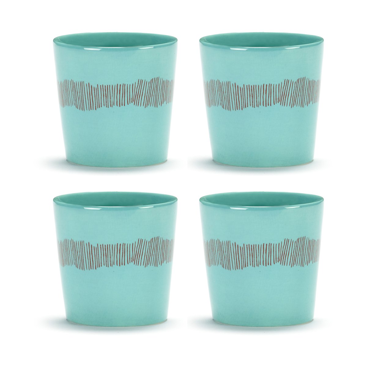 Serax Ottolenghi Feast kaffekopp 25 cl 4-pakning Azure stripes-red