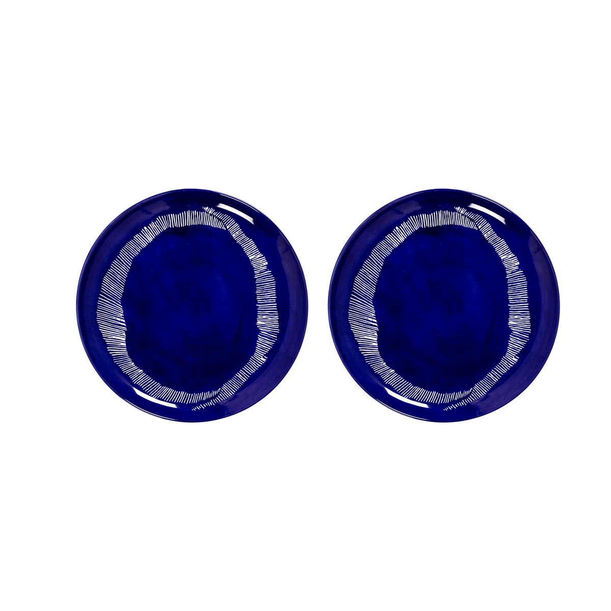 Serax Ottolenghi Feast tallerken L Ø26,5 cm 2-pakning Dark blue stripes-white