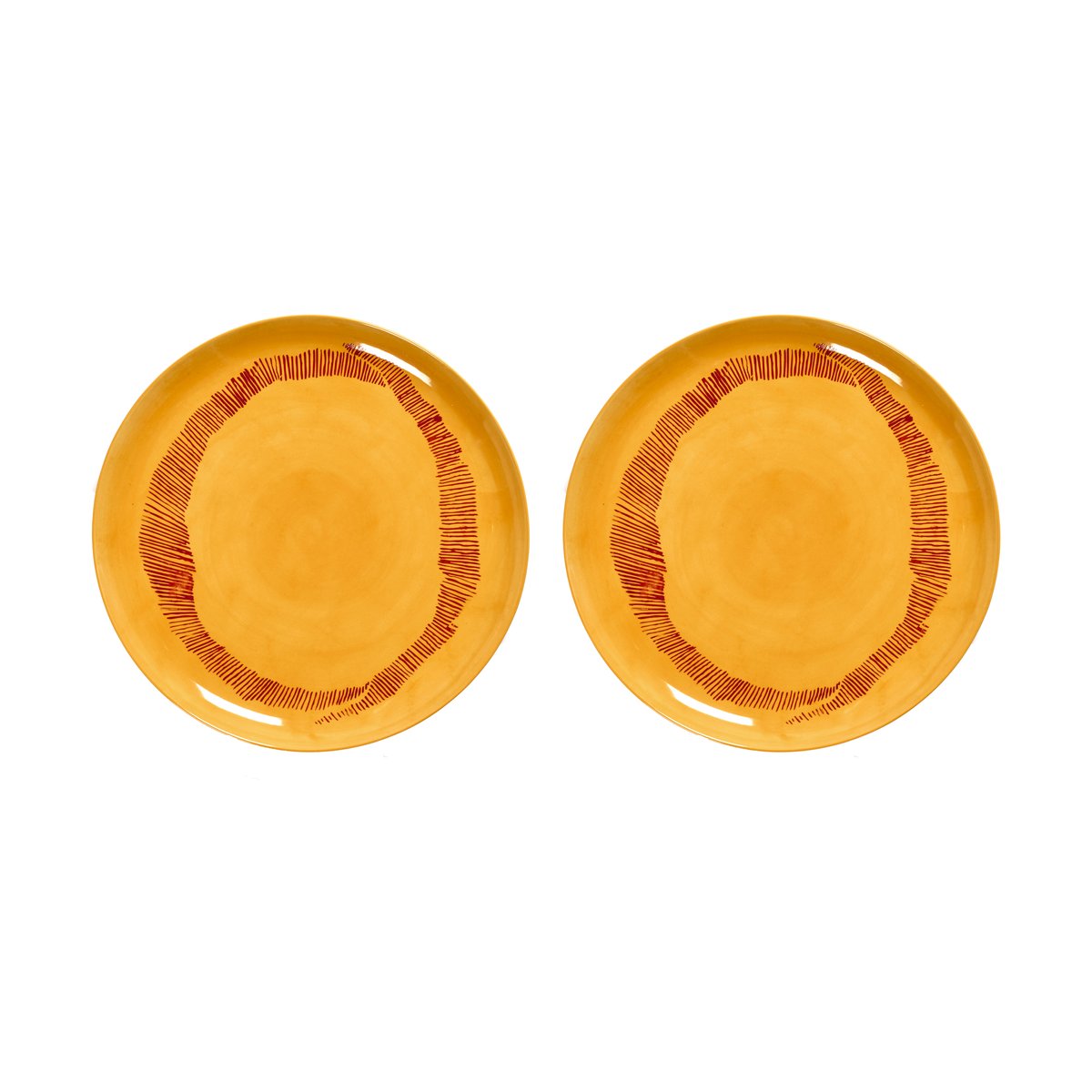Serax Ottolenghi Feast tallerken L Ø26,5 cm 2-pakning Yellow stripes-red