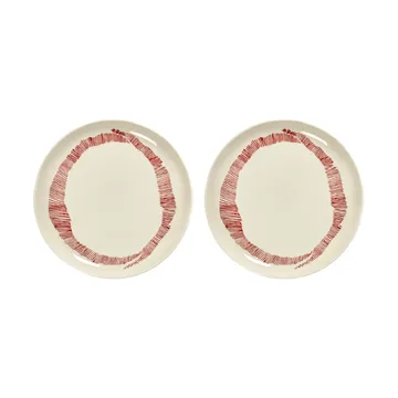 Ottolenghi Feast tallerken M Ø22,5 cm 2-pakning - White stripes-red - Serax
