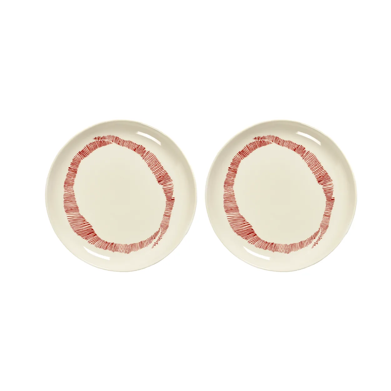 Serax Ottolenghi Feast tallerken S Ø19 cm 2-pakning White stripes-red
