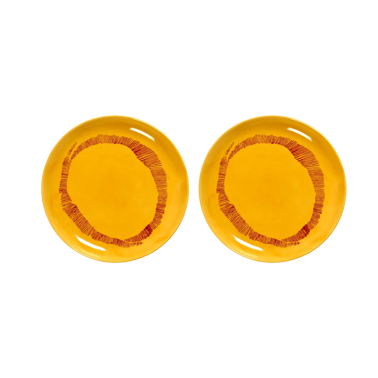 Serax Ottolenghi Feast tallerken S Ø19 cm 2-pakning Yellow stripes-red