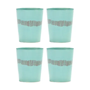 Ottolenghi Feast tekopp 33 cl 4-pakning - Azure stripes-red - Serax