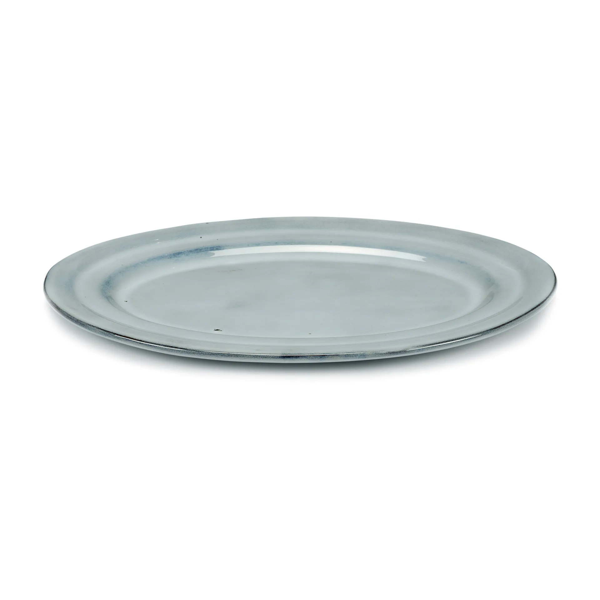 Pure serveringsskål oval glasert, Blue Serax