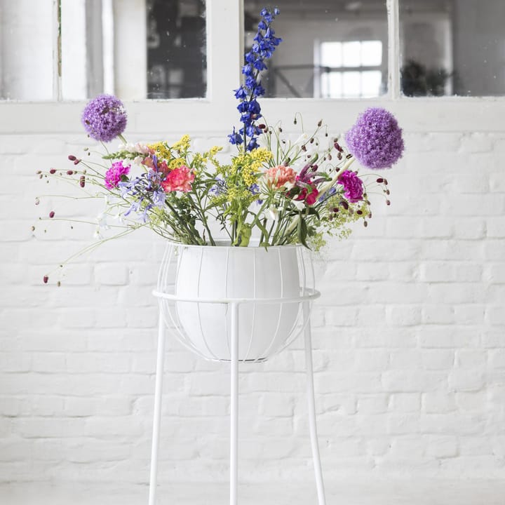 Serax krukke med blomsterpidestall, White Serax