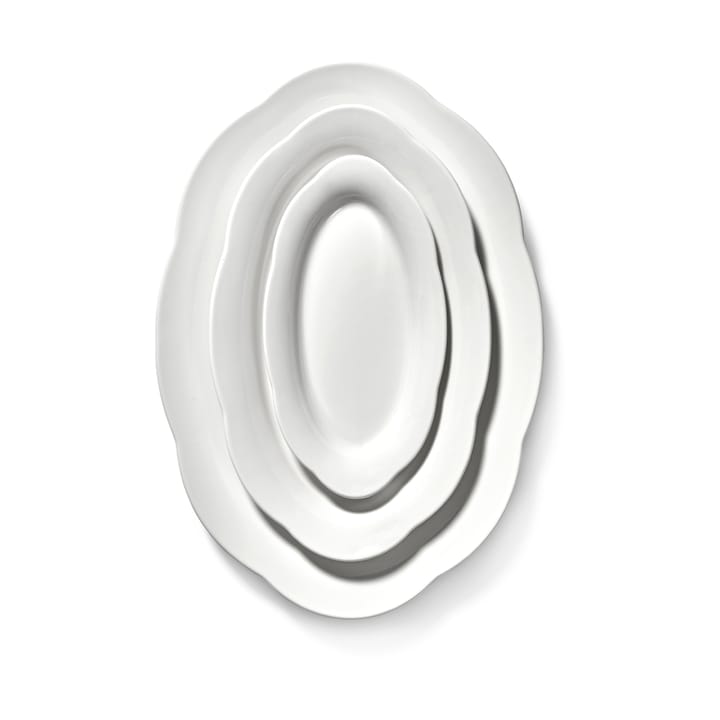Silhouette oval dyp tallerken L 21x30 cm, White Serax