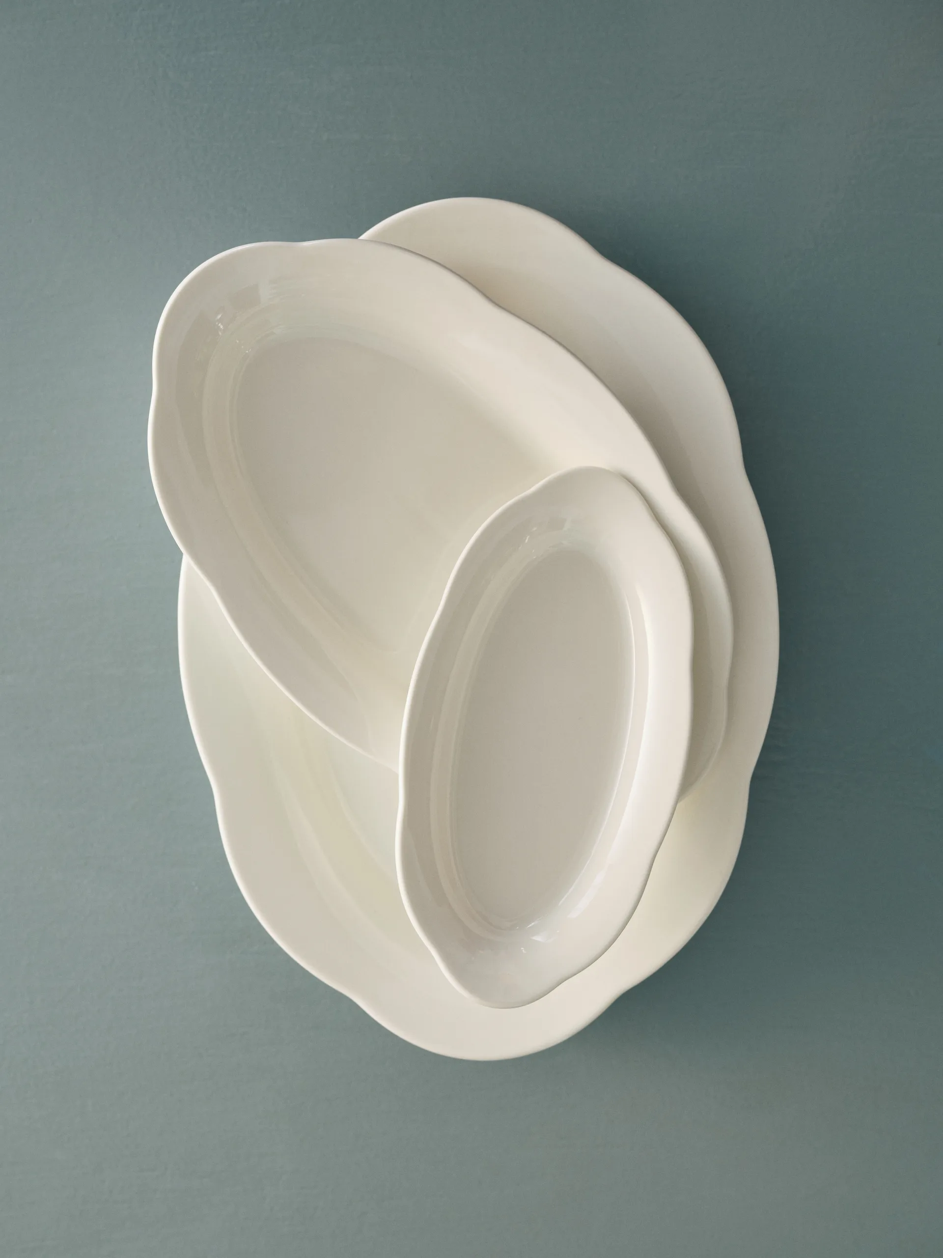 Silhouette oval dyp tallerken M 15x24,5 cm 2-pakn., White Serax