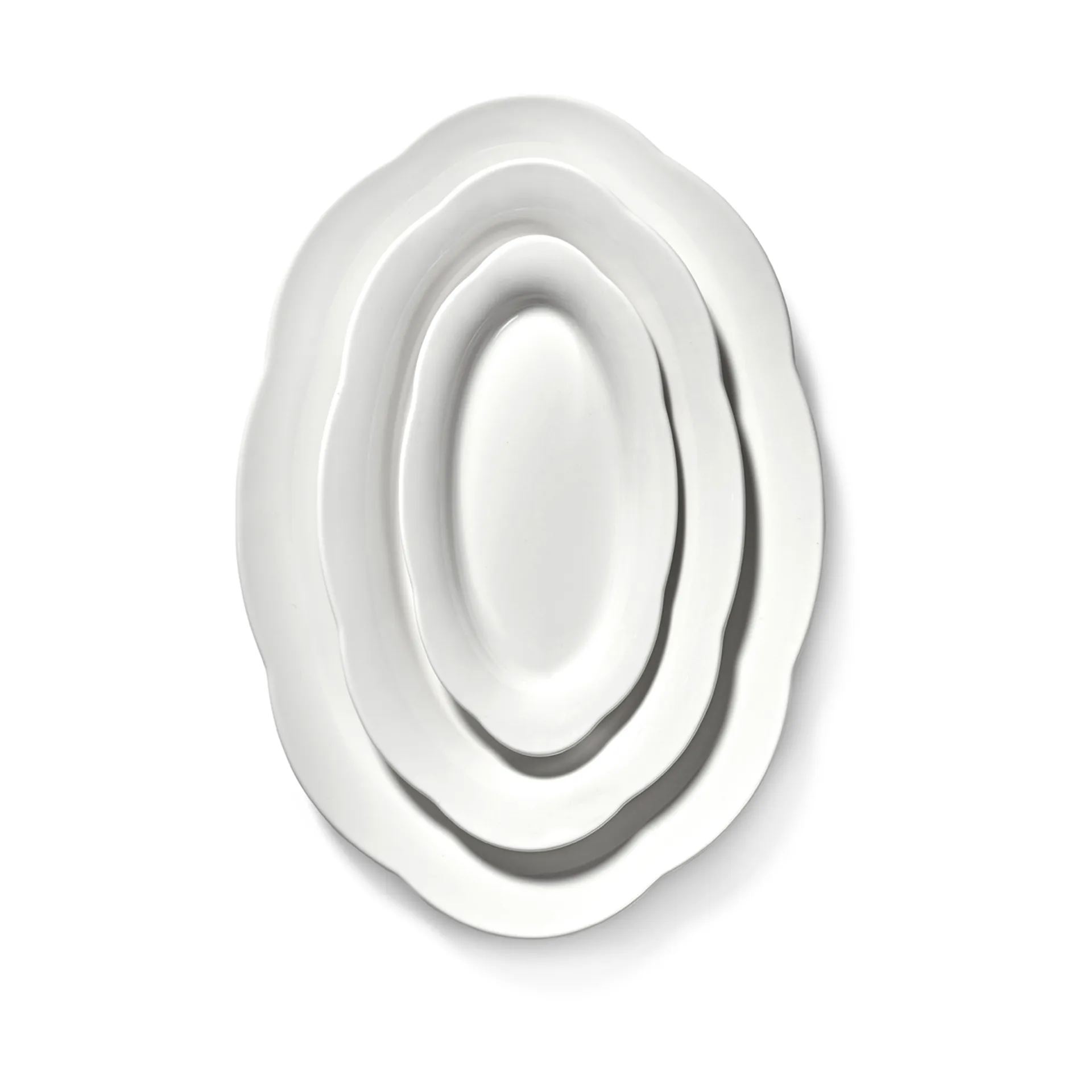 Silhouette oval dyp tallerken M 15x24,5 cm 2-pakn., White Serax