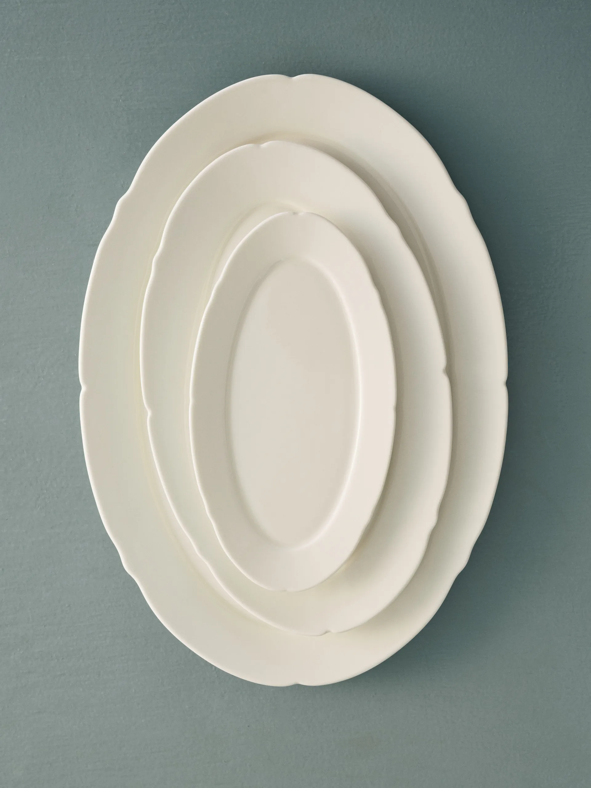 Silhouette oval tallerken L 21x30 cm 4-pakn., White Serax