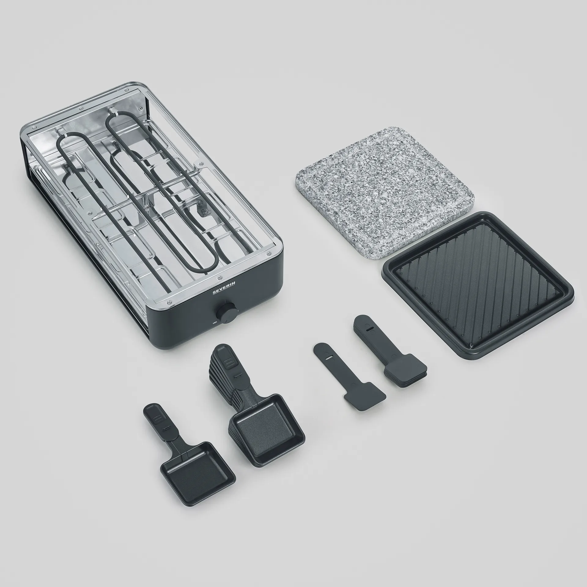 Black Line Raclette-grill og steinplate RG 2366, 16-deler Severin