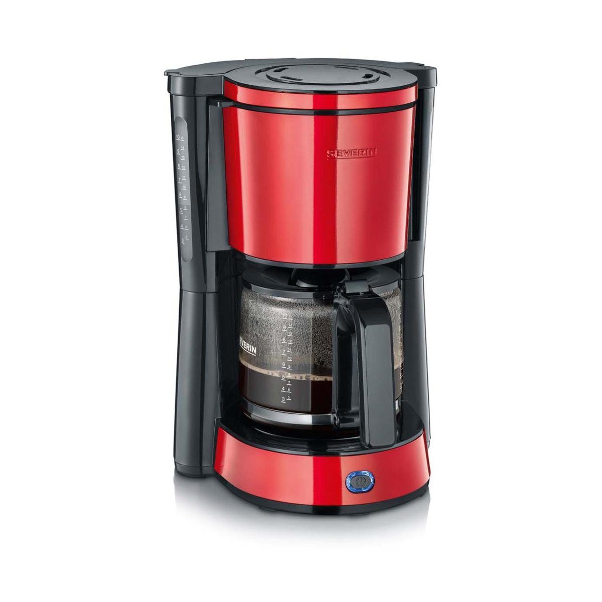SEVERIN KA 4817 - Kaffemaskin - 10 kopper - fire red metallic/black