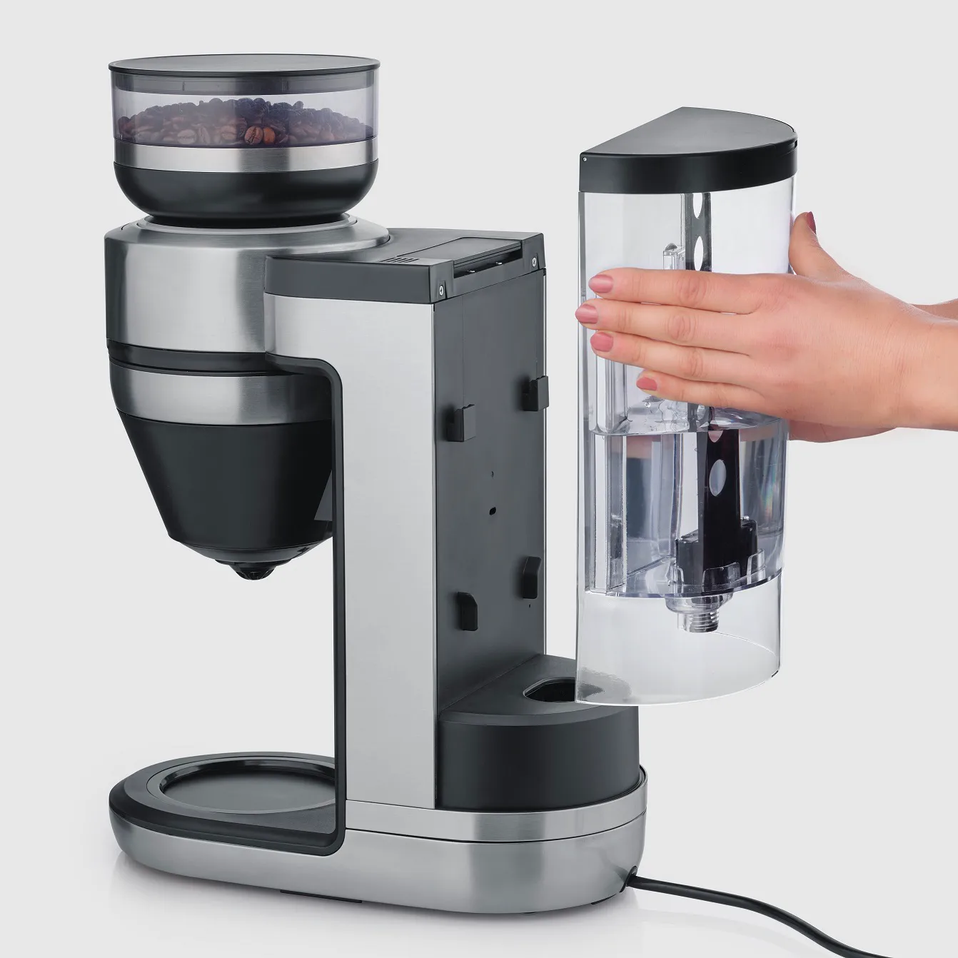 Severin KA 4851 FILKA helautomatisk kaffetrakter, Børstet stål-svart Severin