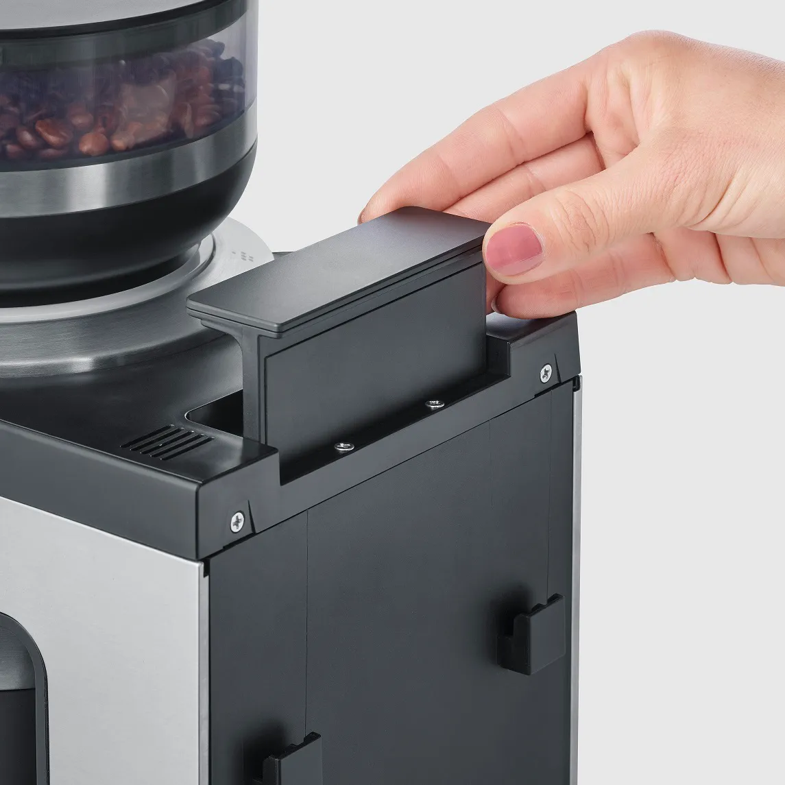 Severin KA 4851 FILKA helautomatisk kaffetrakter, Børstet stål-svart Severin