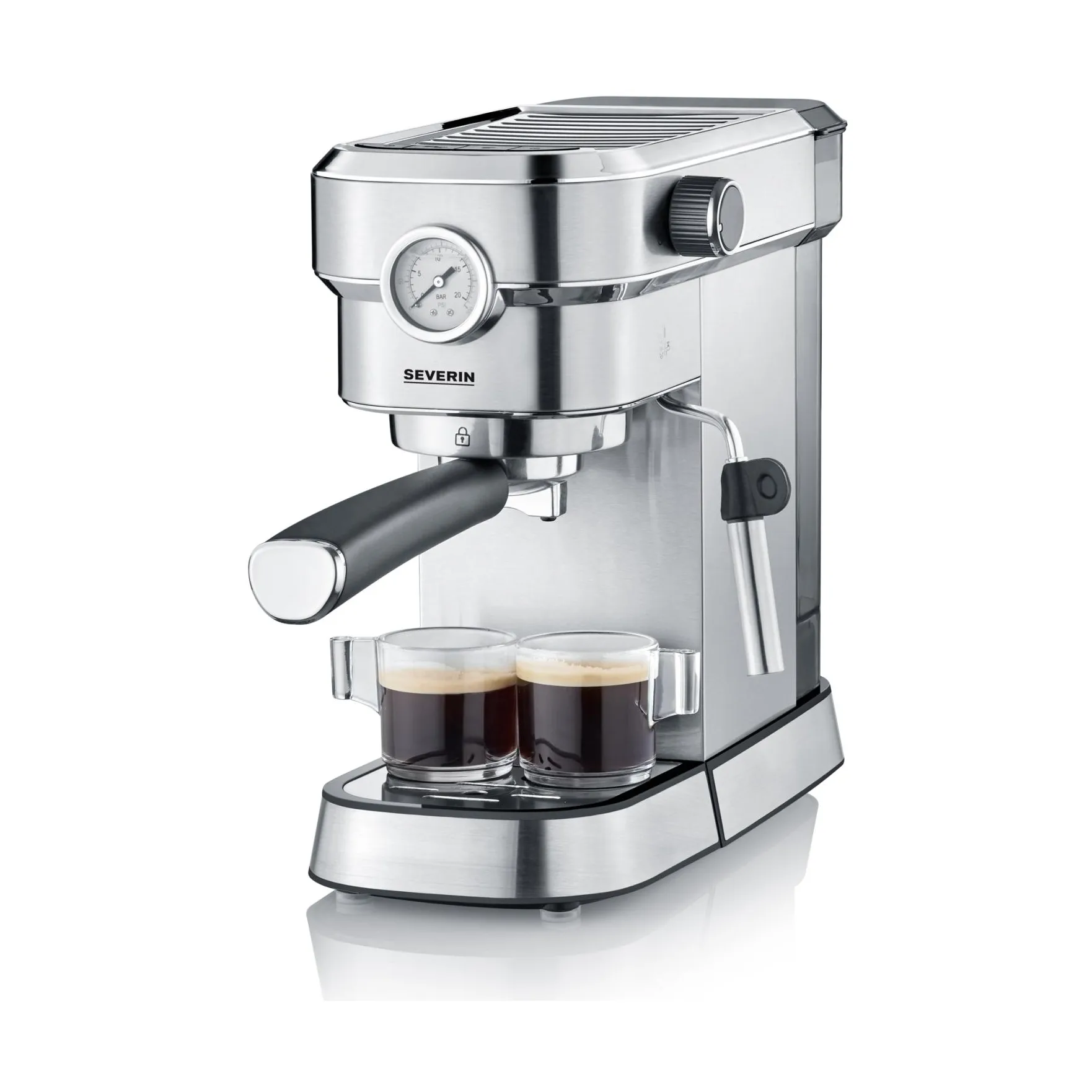 Severin KA 5995 Espresa Plus espressomaskin 1-2 kopper, Rustfritt stål Severin
