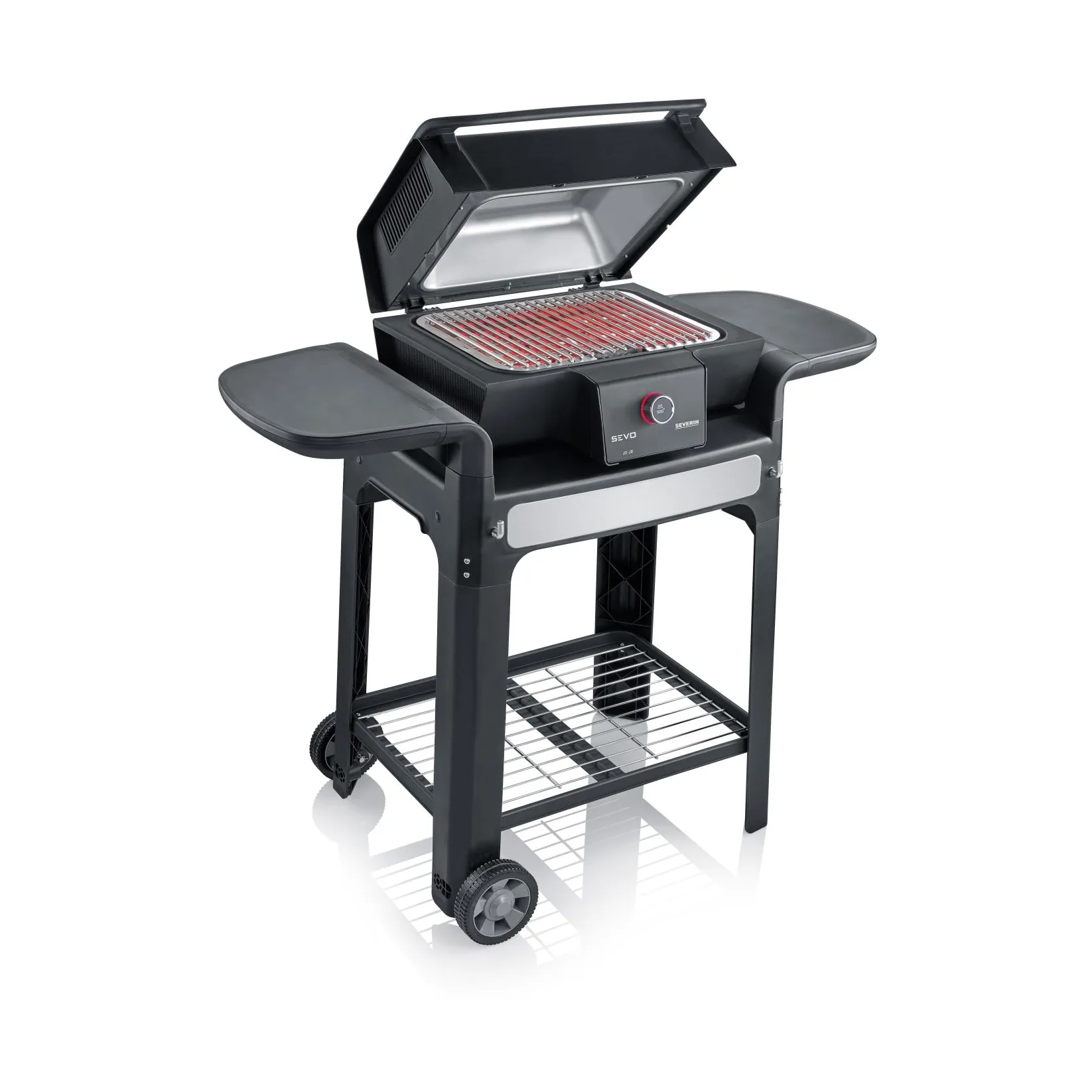 Severin PG 8107 Sevo elektrisk grill med grillvogn, Svart Severin