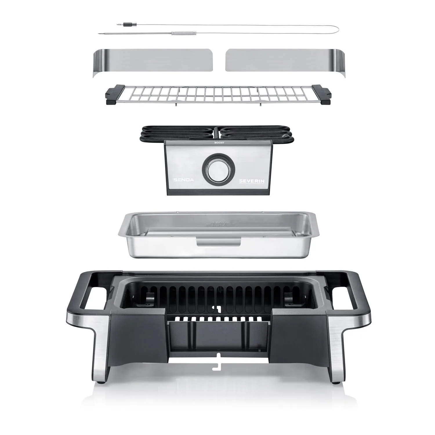 Severin PG 8113 Senoa Boost elektrisk grill, Svart Severin