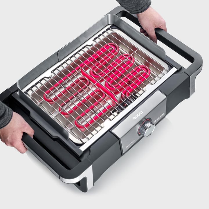 Severin PG 8117 Senoa Boost elektrisk grill med stativ, Svart Severin