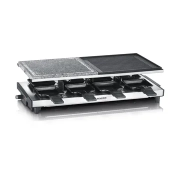 Severin RG 2373 raclette deluxe kombi 8 panner - Sølv - Severin