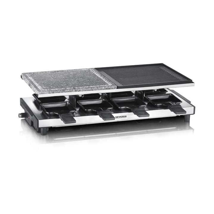 Severin RG 2373 raclette deluxe kombi 8 panner, Sølv Severin