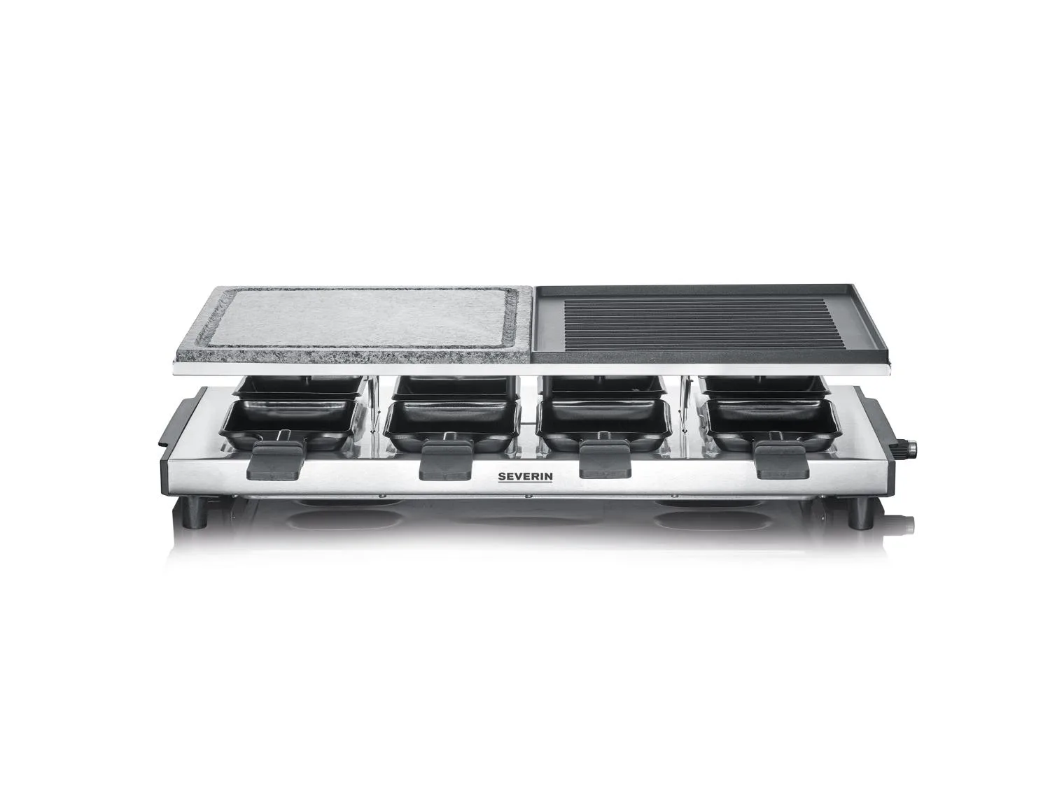 Severin RG 2373 raclette deluxe kombi 8 panner, Sølv Severin