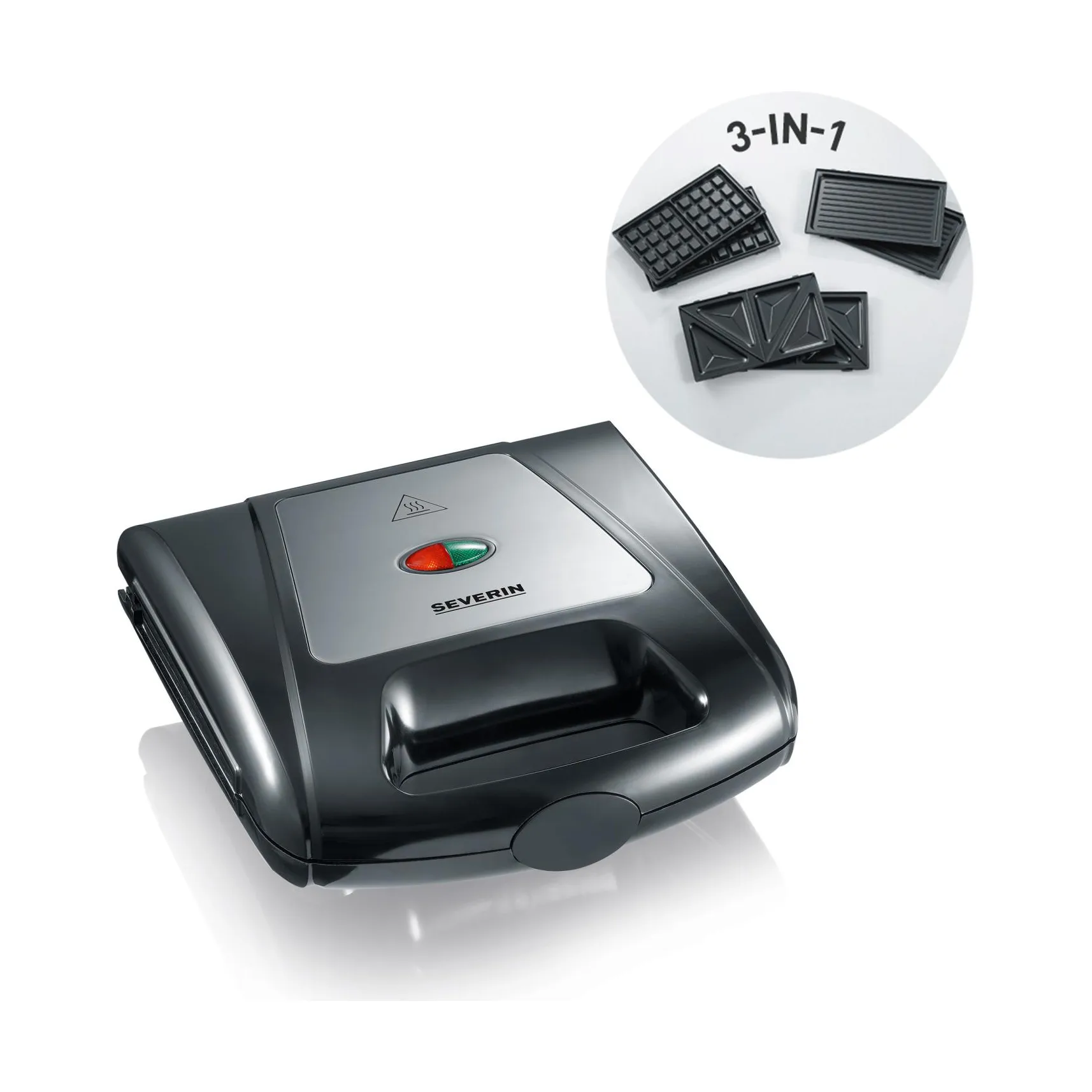 Severin SA 2968 toastjern multi 3 i 1, Svart Severin