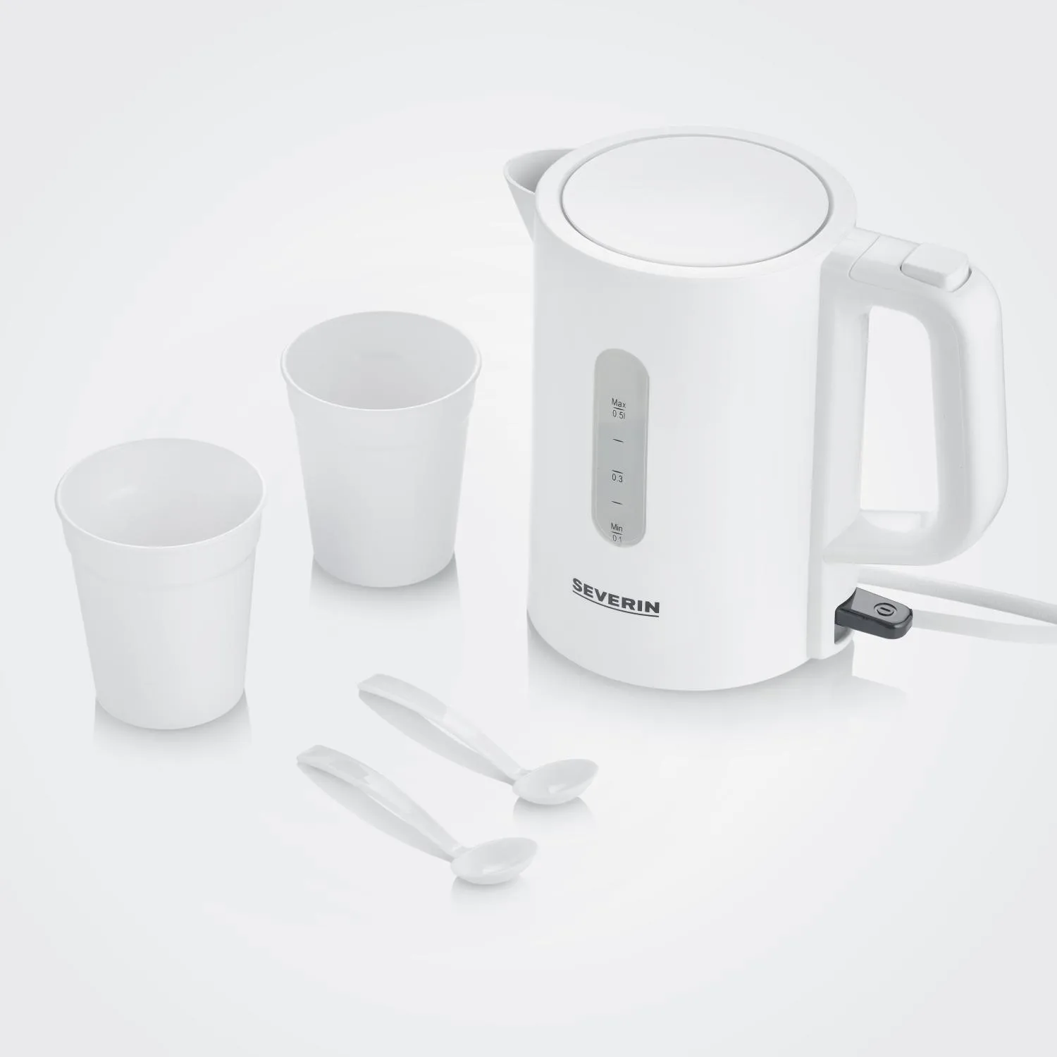 Severin WK 3462 reisevannkoker 0,5 L, Hvit Severin