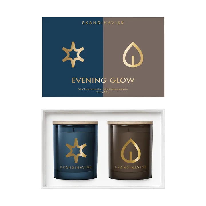 Evening Glow duftlys gavesett 2 deler - 65 g - Skandinavisk