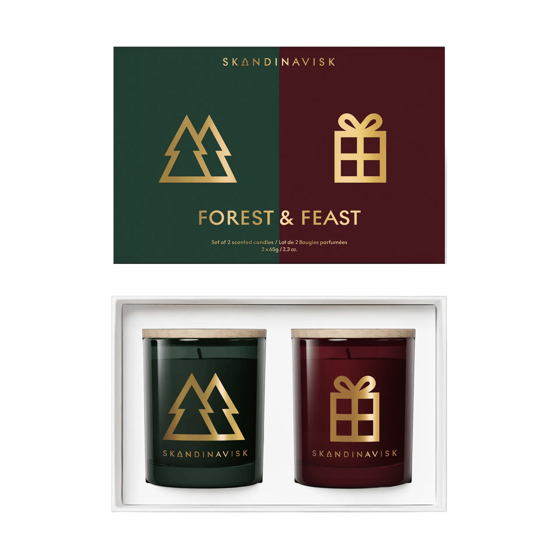 Forest & Feast duftlys gavesett 2 deler, 65 g Skandinavisk