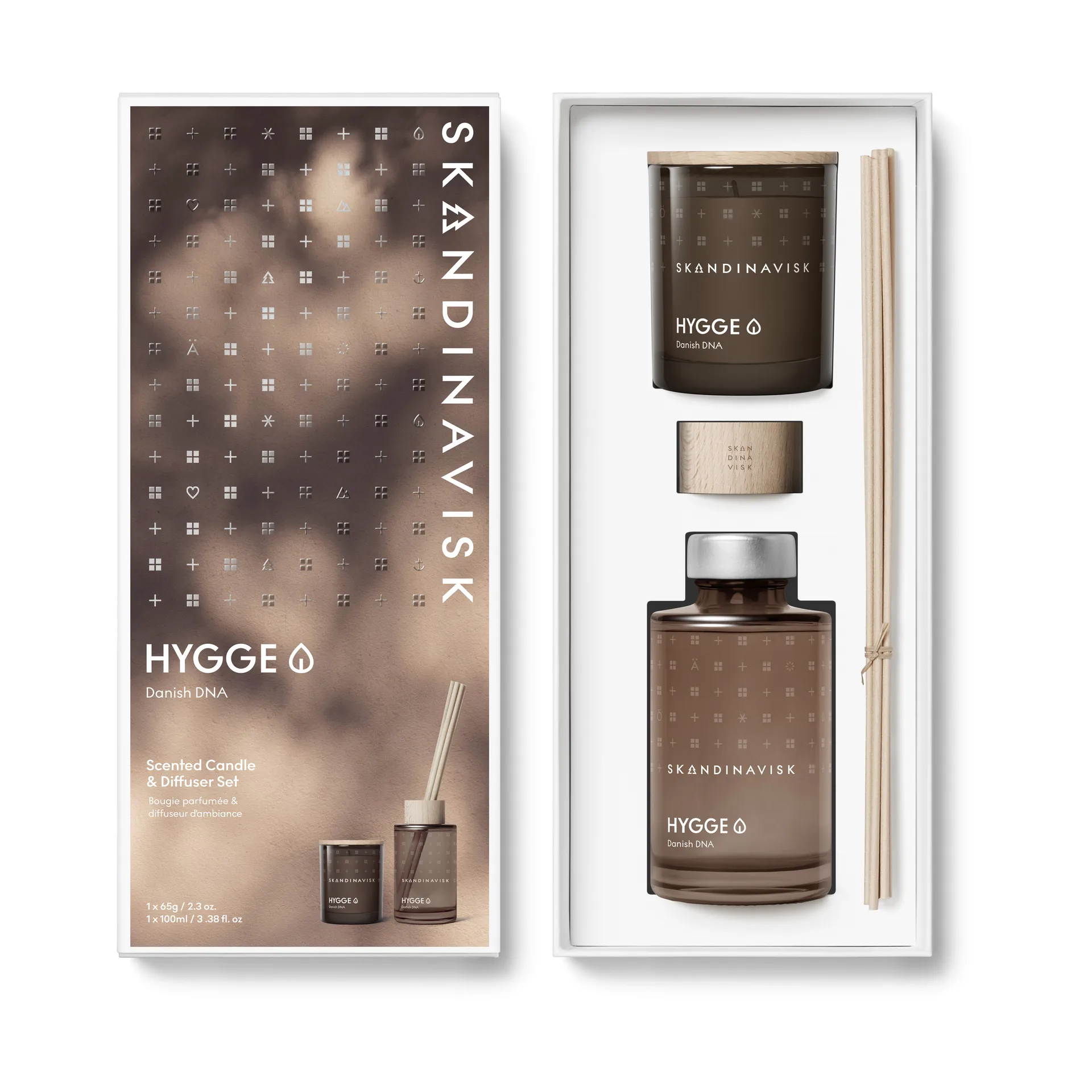 HYGGE duftlys & duftpinner, 65 g + 100 ml Skandinavisk